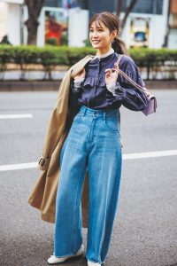 ＋αディティールで盛る♡フリルブラウス×デニムの休日カジュアル【今日