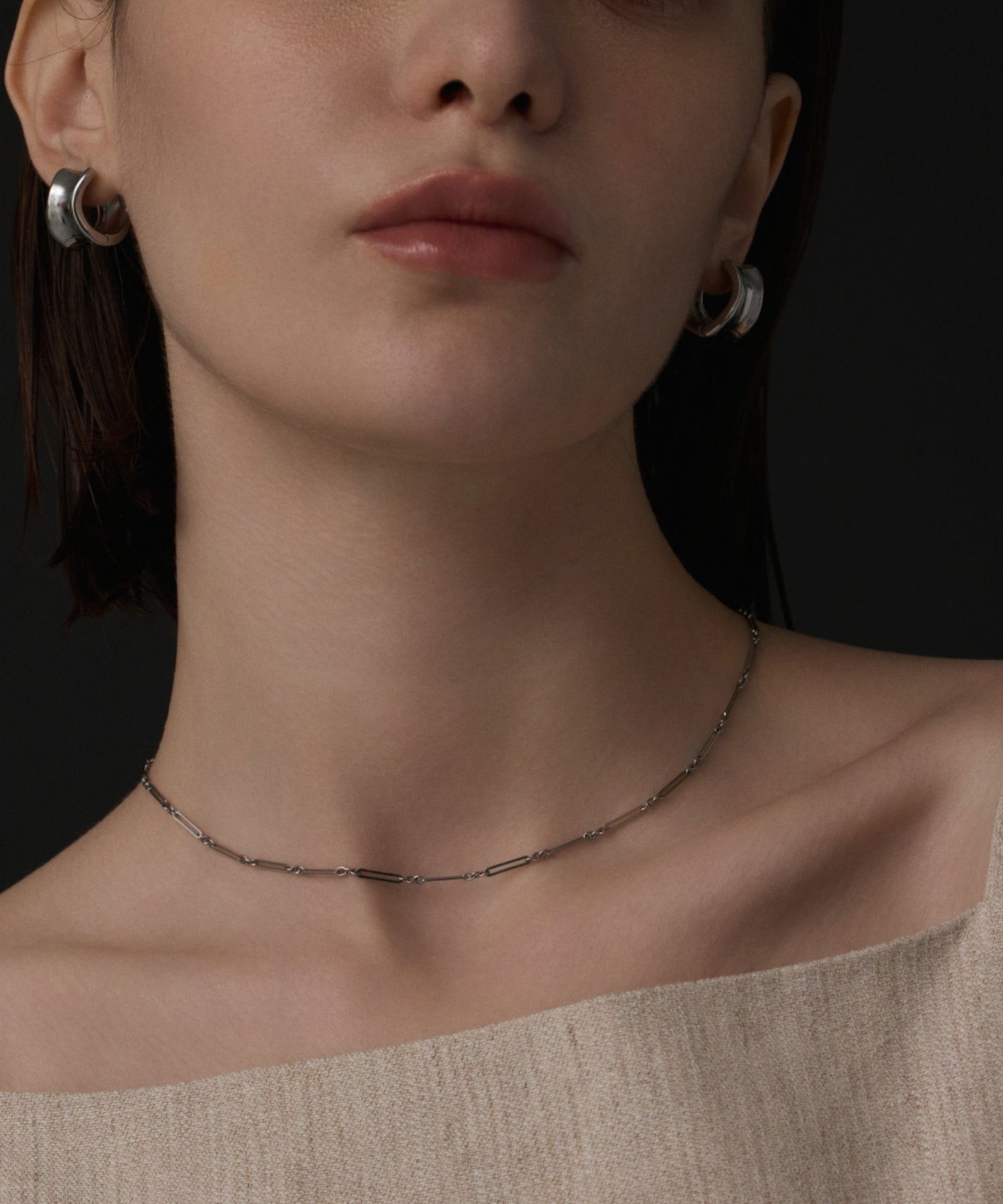 シルバー]リンクチェーンネックレス