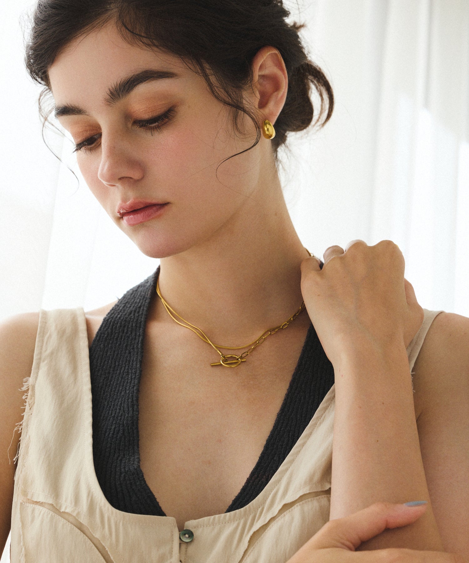 ゴールド]マルチWAYロングチェーンネックレス