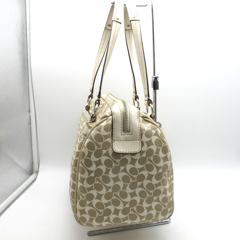 COACH コーチ ハンドバッグ ボストンバッグ型 ベージュ ピンク