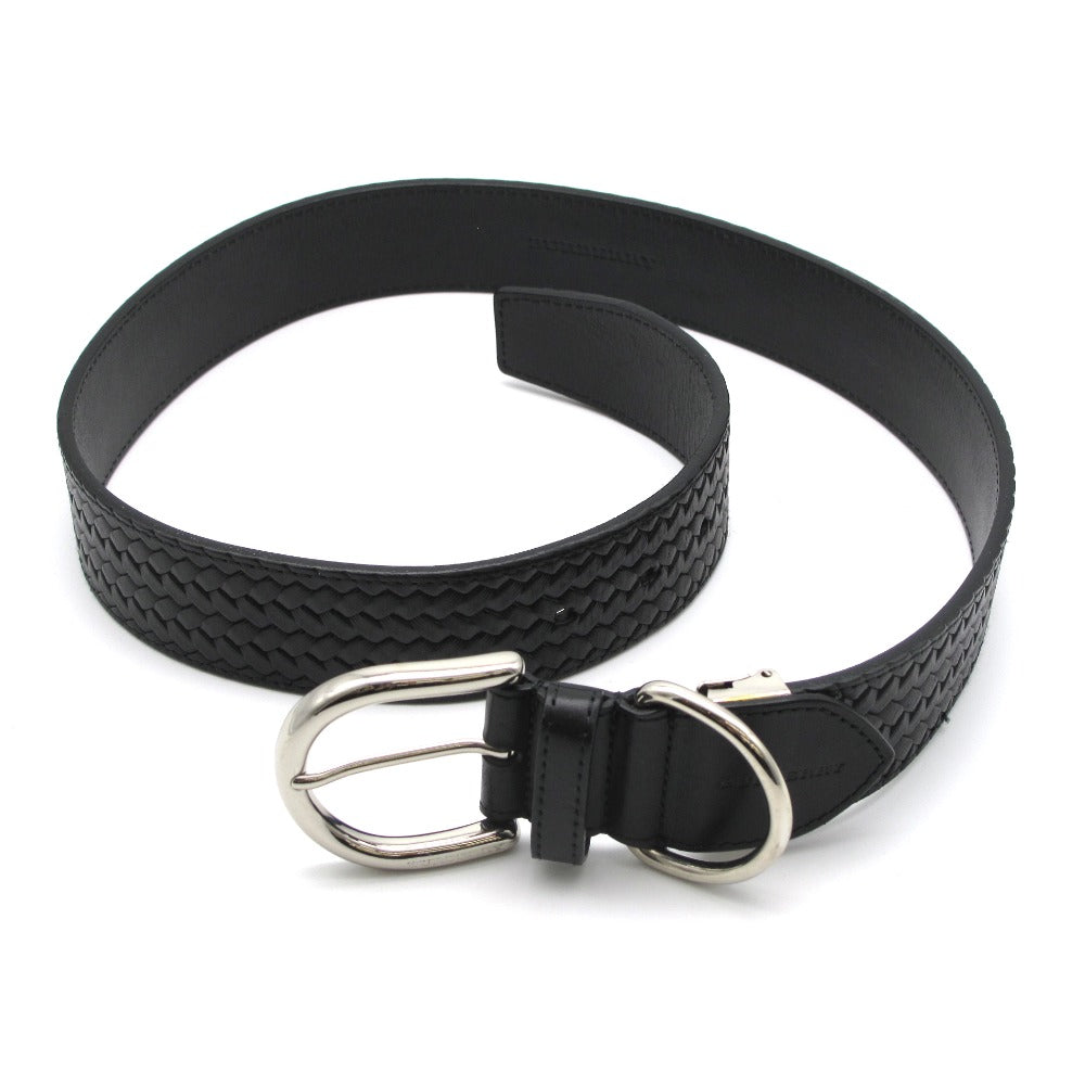 BURBERRY バーバリー ベルト メッシュデザイン レザー 革 ブラック