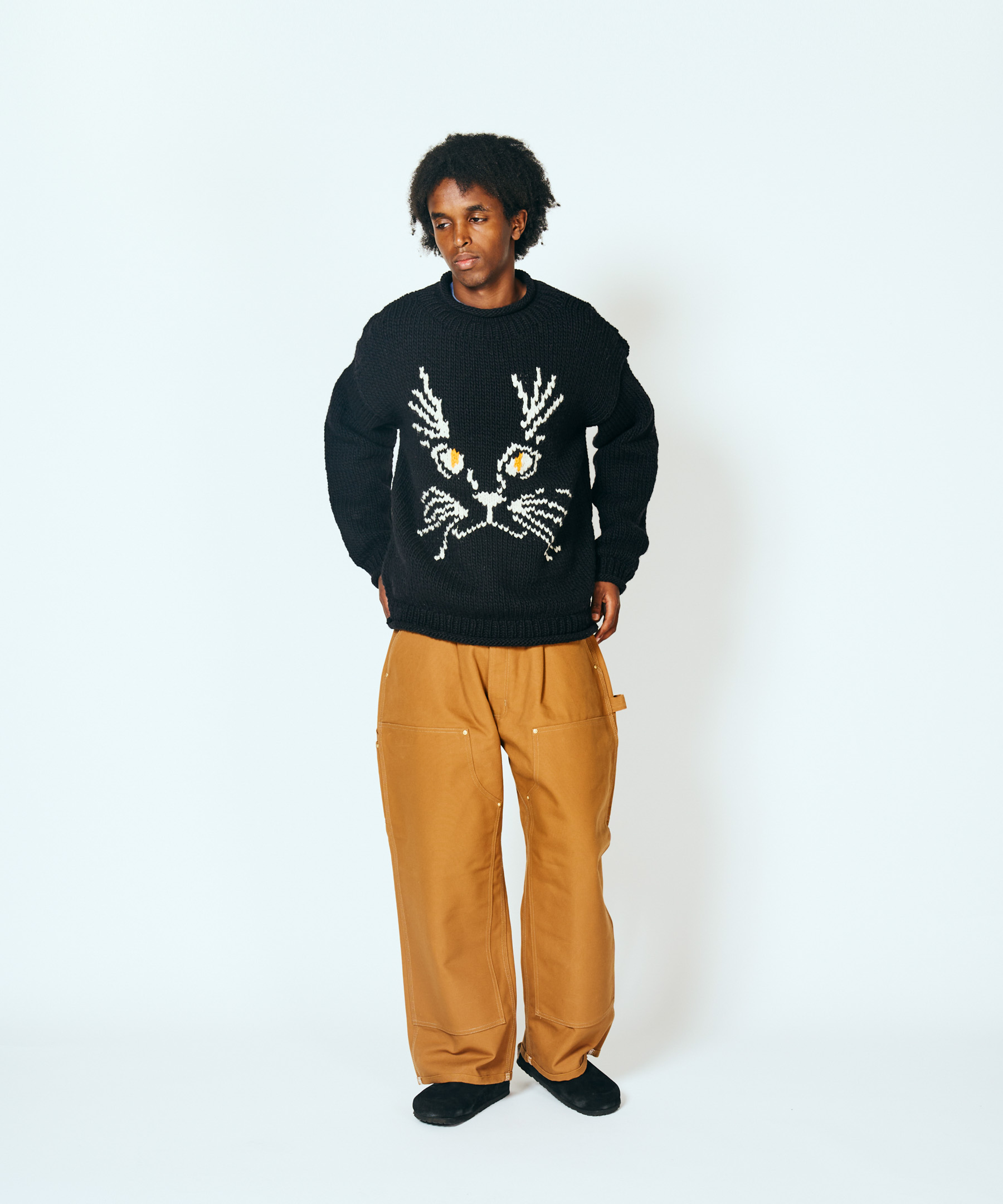 THRIFTY LOOK / HAND KNITTING “CAT” ROLL NECK SWEATER – C.E.L.STORE