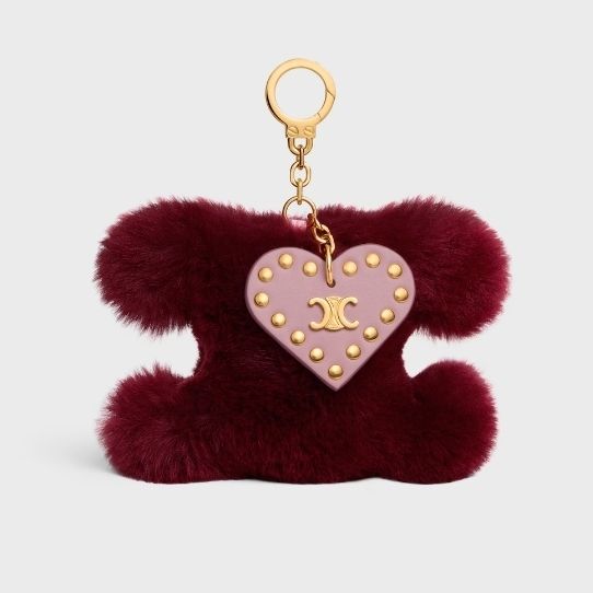 CELINE】セリーヌ トリオンフ ポンポン キーリング ハート付き (CELINE