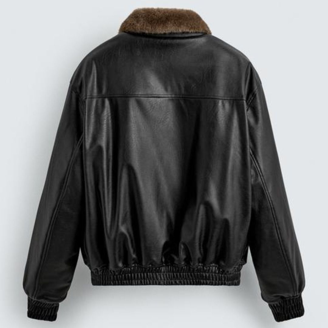 ZARA］リバーシブル フェイクレザージャケット (ZARA/レザージャケット