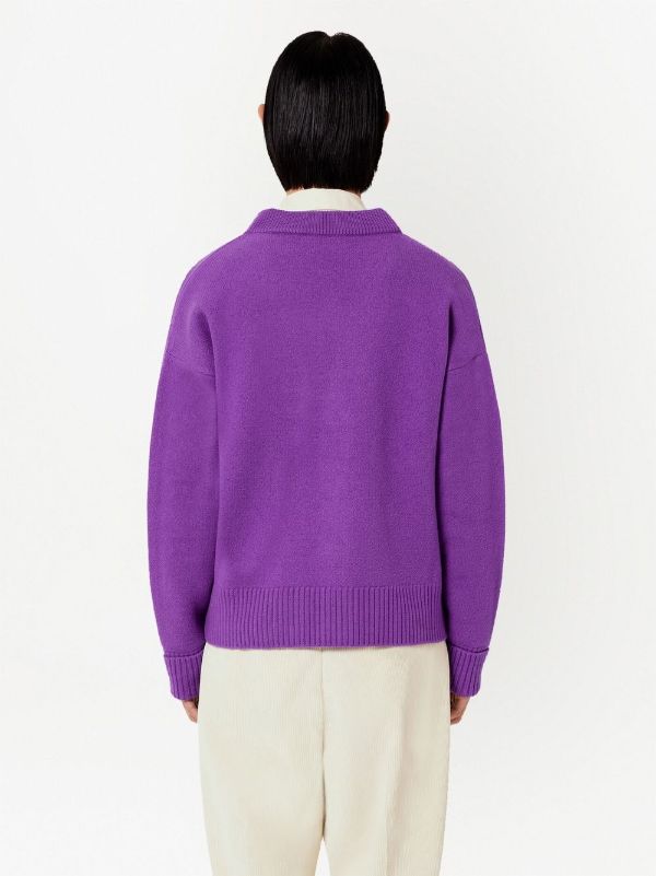 AMI Paris Ami De Coeur カーディガン | パープル | FARFETCH JP