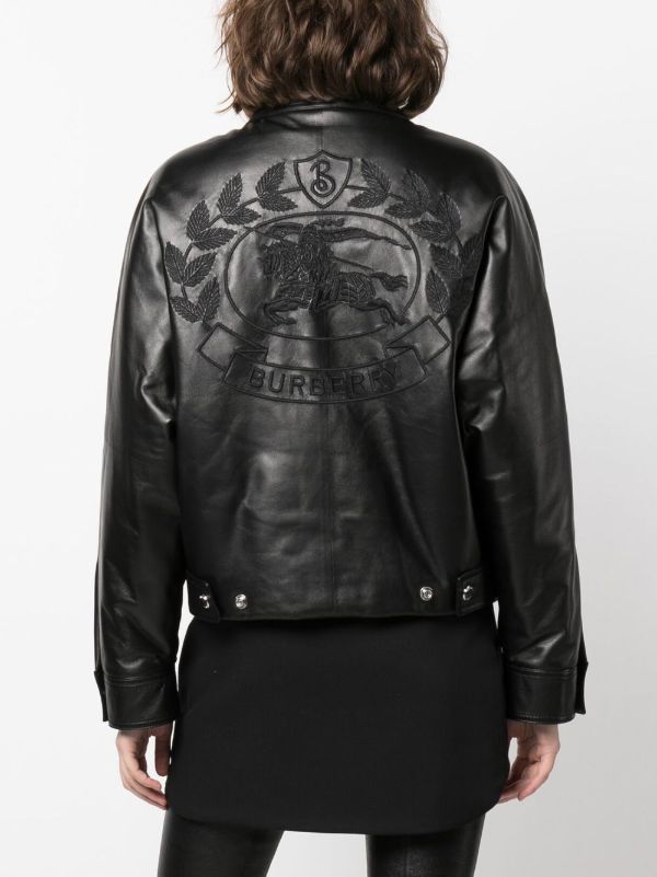 Burberry バーバリー レザージャケット | ブラック | FARFETCH JP