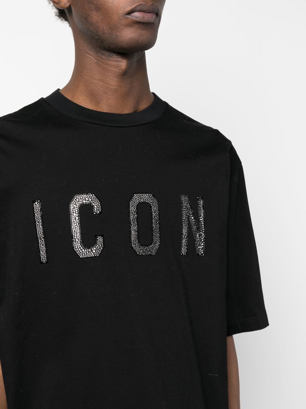 DSQUARED2 Icon-print Cotton T-shirt | Black | FARFETCH JO