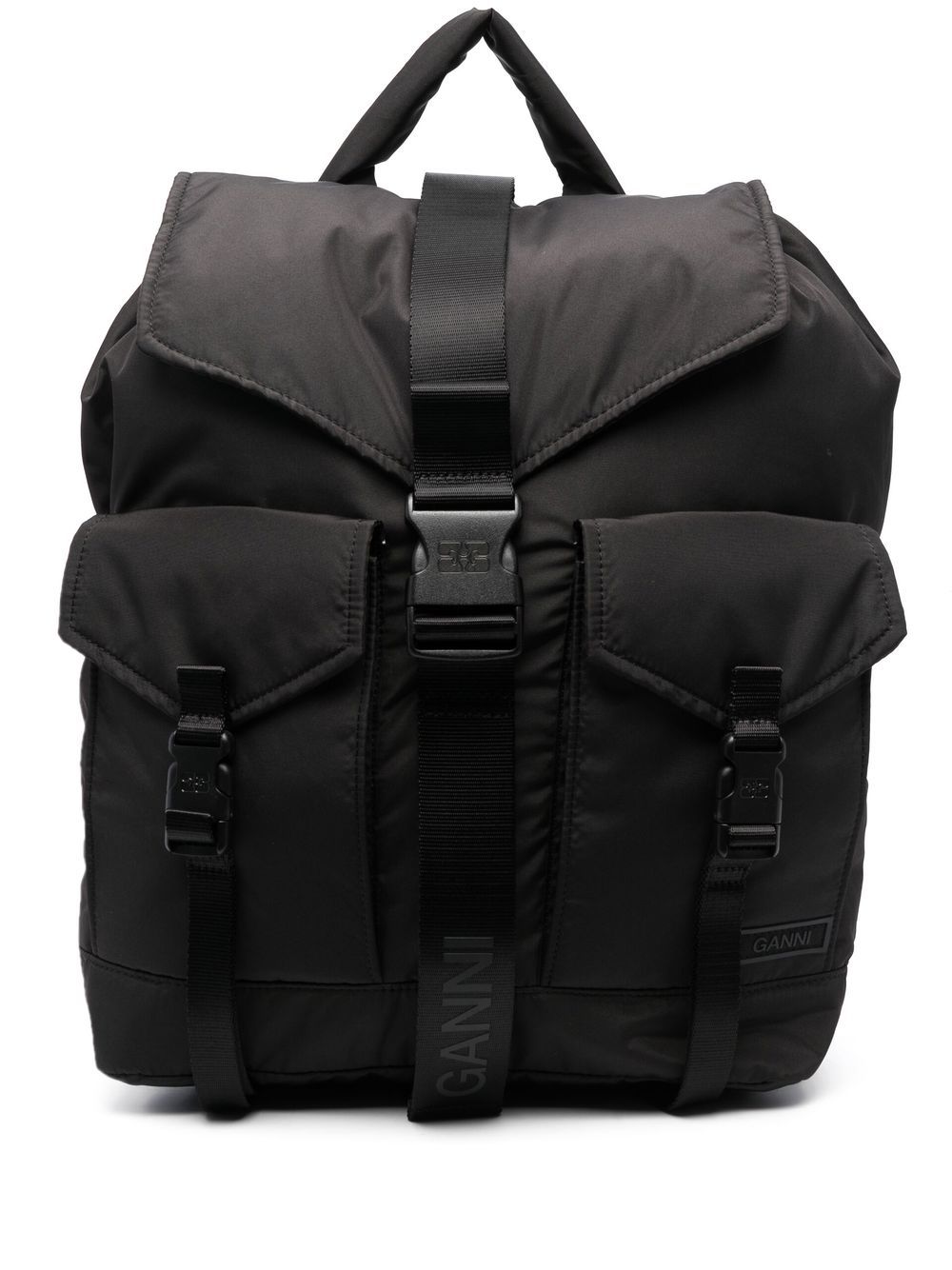 GANNI Tech multi-pocket Backpack | Black | FARFETCH