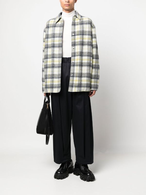 Jil Sander チェック シャツジャケット | ホワイト | FARFETCH JP