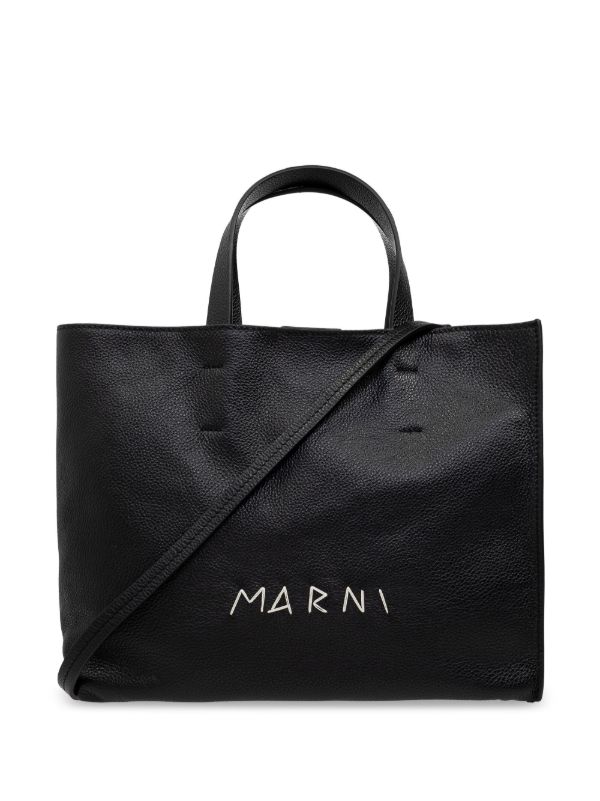 Marni レザー トートバッグ | ブラック | FARFETCH JP