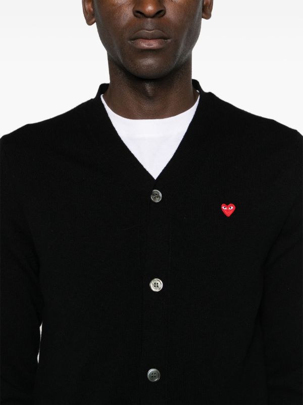 Comme Des Garçons Play ハートパッチ カーディガン | ブラック