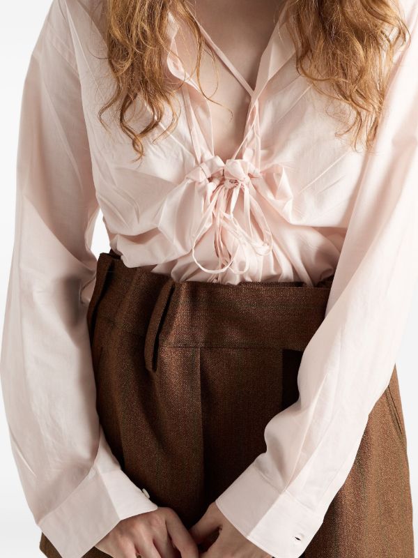 Prada レースアップ シャツ | ピンク | FARFETCH JP