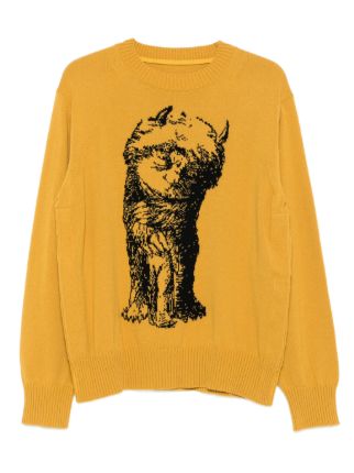 Sacai Where The Wild Things Are crew-neck Sweater | Yellow | FARFETCH