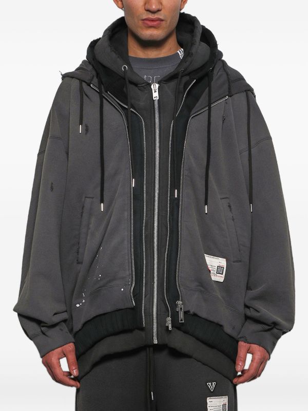 Maison MIHARA YASUHIRO トリプルレイヤード パーカー | ブラック