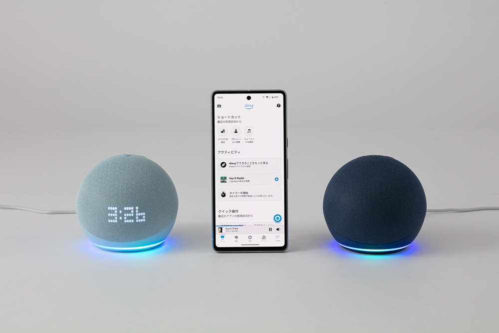 複数台で本領発揮、スマートスピーカー「Echo Dot with clock（第5世代