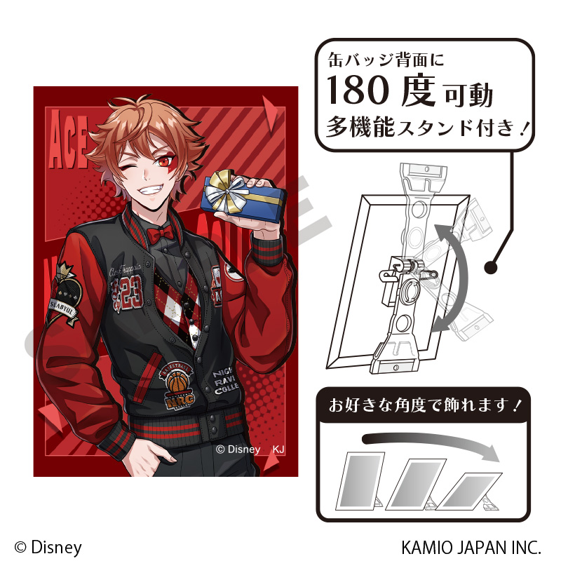 ディズニー ツイステッドワンダーランド_アート缶バッジ エース