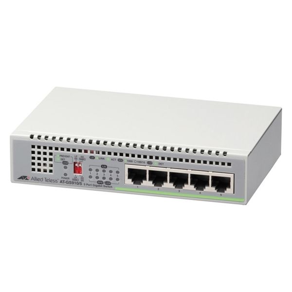 スイッチングハブ 5ポート 電源内蔵 AT-GS910/5 レイヤー2スイッチ