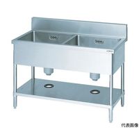 マルゼン 二槽シンク1300×750×800(ホース付) BS2-137 1台 136-2468