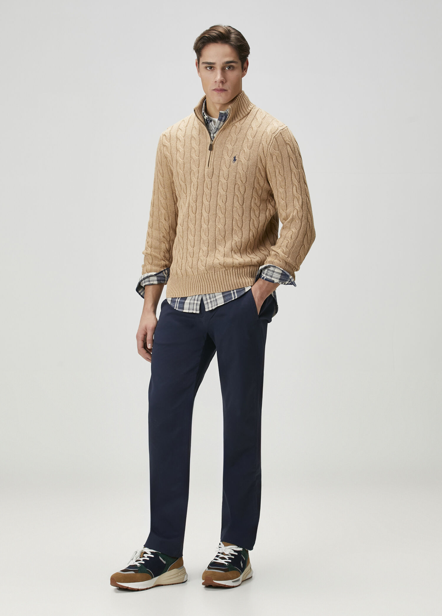 Polo Ralph Lauren Kahverengi Erkek Taba Örgü Dokulu Kazak 1881694