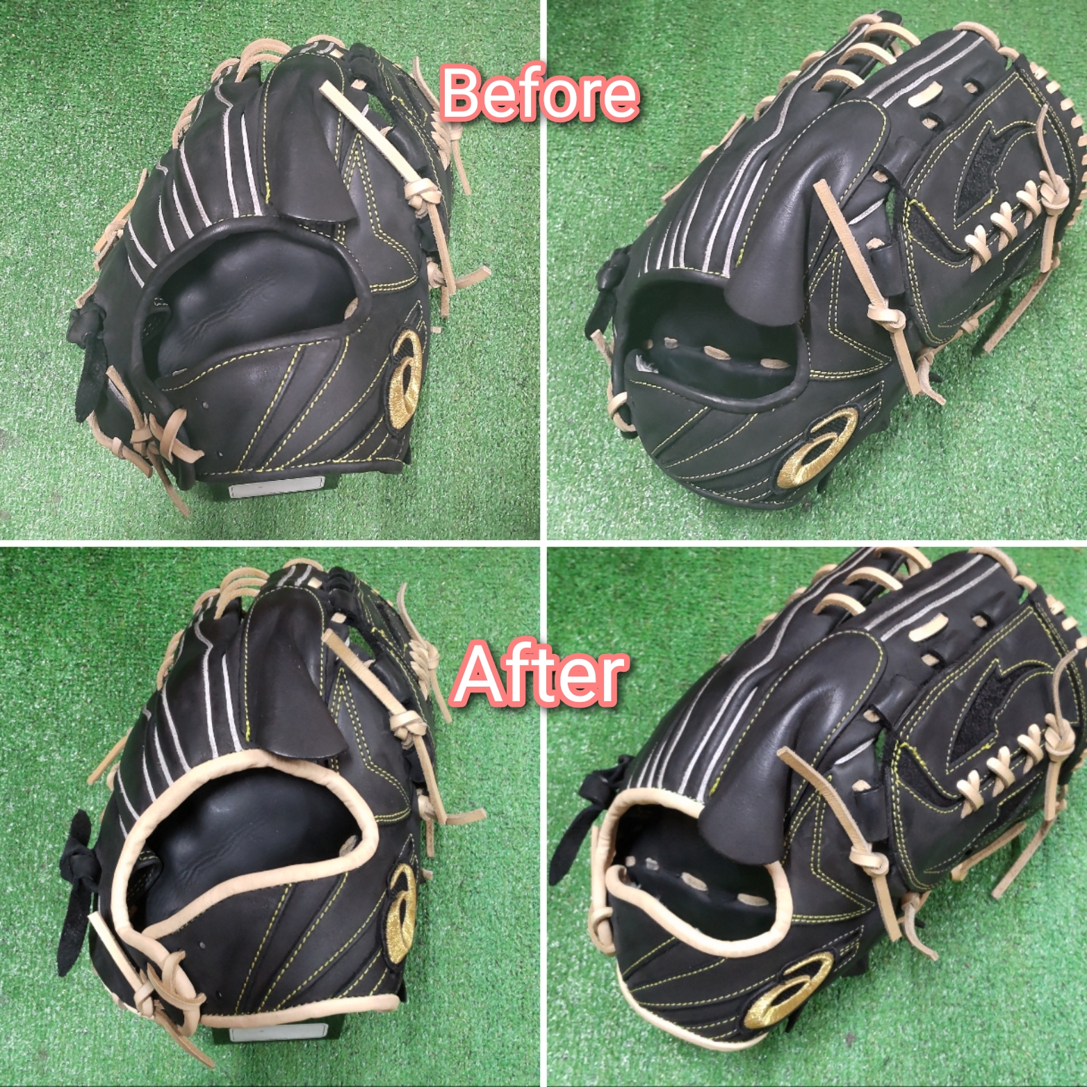 レザー製硬式グローブ PCパターン 修理してあります。 白ふちをなおしました。 野球グローブ修理のBefore & After > 指定なし > 5ページ - 野球