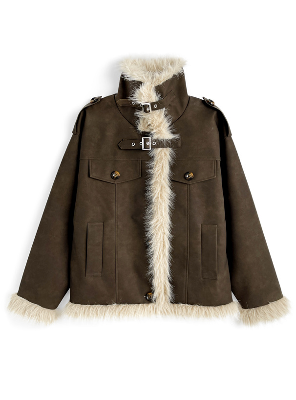 襟2Wayファーレザージャケット[gc321] | レディースファッション通販の