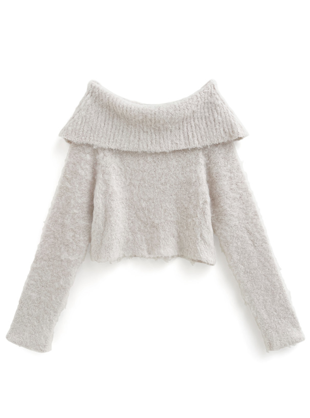 三上悠亜 モヘヤタッチオフショルダーニットトップス[dr757