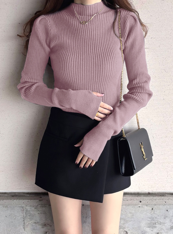 サムホール付きロングスリーブニットトップス[k9206d] | レディース