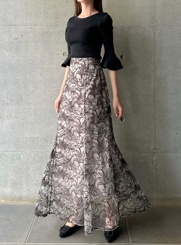 花柄刺繍シアーマーメイドスカート[jh61] | レディースファッション