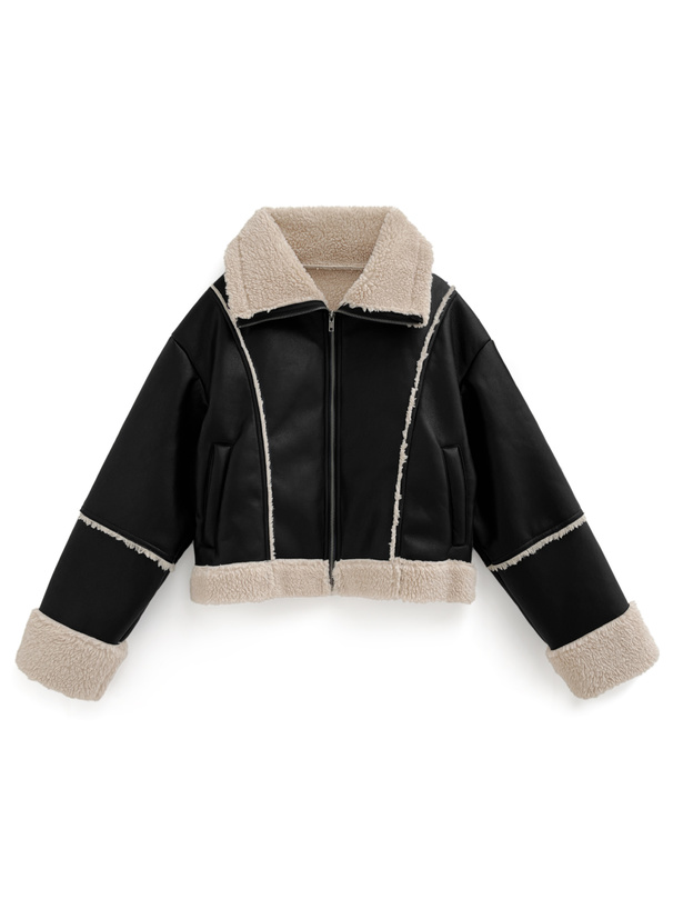 襟2Wayレザームートンブルゾン[nk76] | レディースファッション通販の