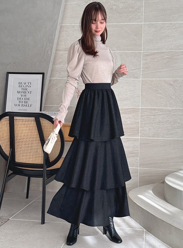 ラメティアードスカート[sm186] | レディースファッション通販の