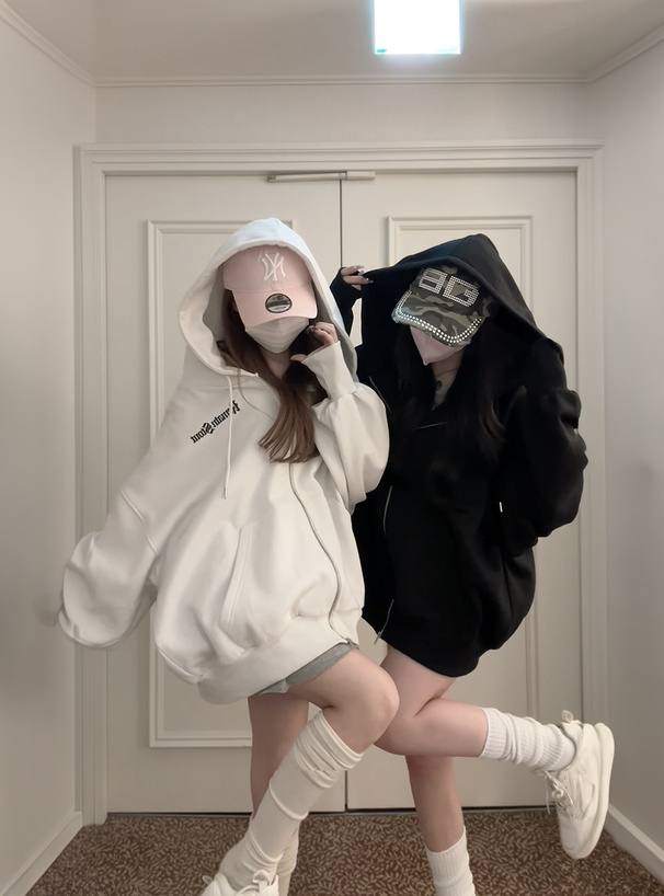 ロゴプリントスウェットビッグジップパーカー[pm619] | レディース