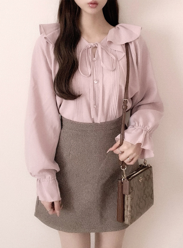 ピンタックフリルリボンブラウス[ta157] | レディースファッション通販