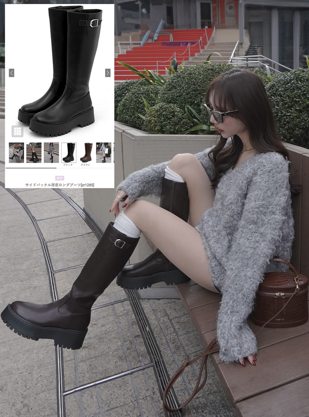 サイドバックル厚底ロングブーツ[zr1285] | レディースファッション