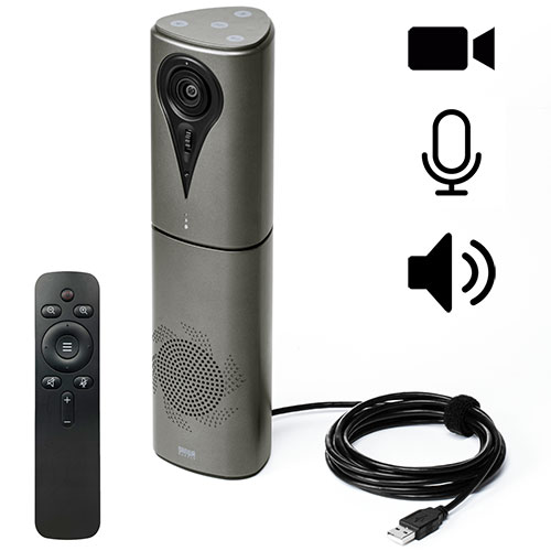 Webカメラ（広角・USB・マイク・スピーカー・ズーム・3倍・リモコン