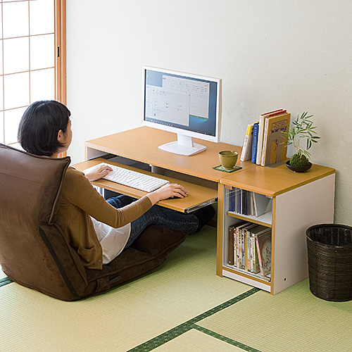 座デスク（W900×D500・木目調） EZ1-DESK038 | 激安通販のイーサプライ