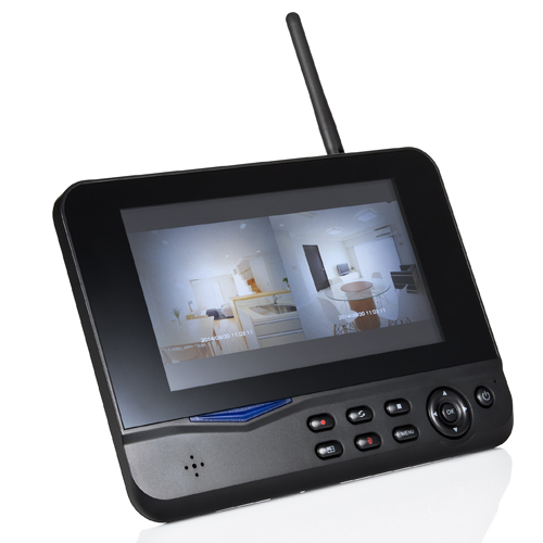 防犯カメラ＆モニターセット（ワイヤレス・2台カメラセット・SDカード