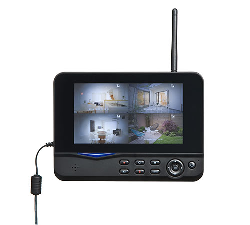 防犯カメラ＆モニターセット（ワイヤレス・4台カメラセット・屋外