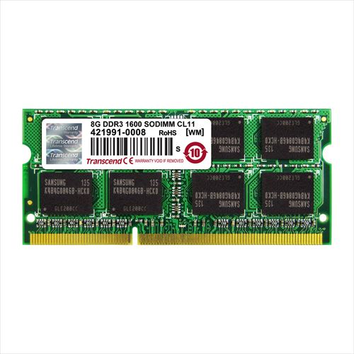 Transcend ノートPC用増設メモリ 8GB DDR3-1600 PC3-12800 SO-DIMM