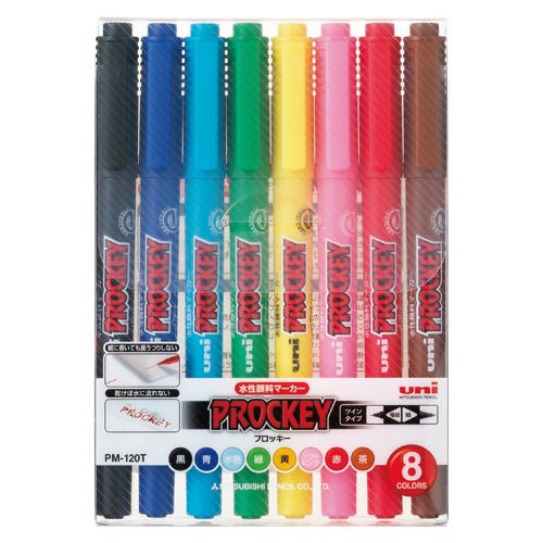 三菱鉛筆 プロッキー 細字丸芯／極細 PM120TR8CN 8色セット｜【ハンズ