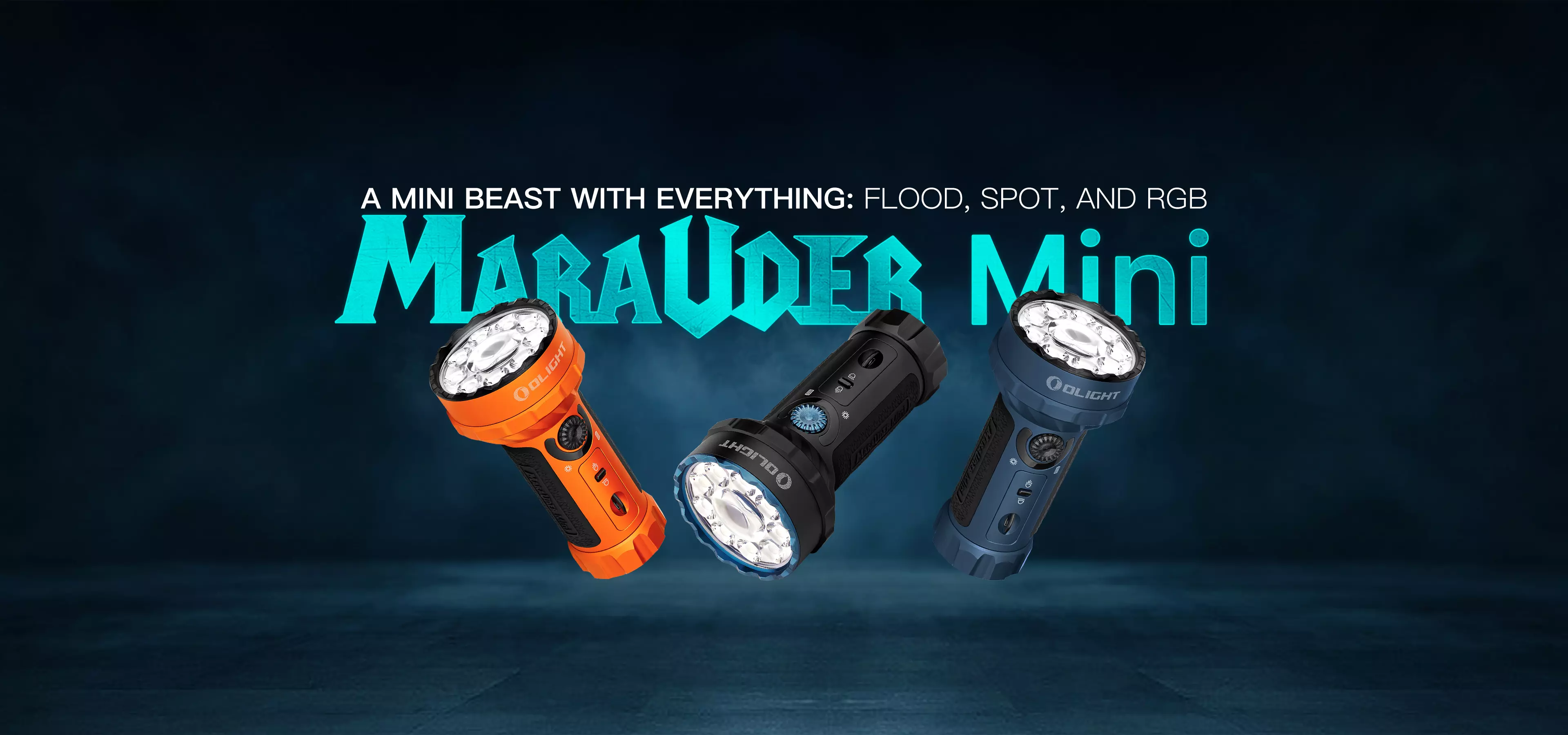 Marauder Mini 7000lm RGB Flashlight: Flood & Throw - Olight