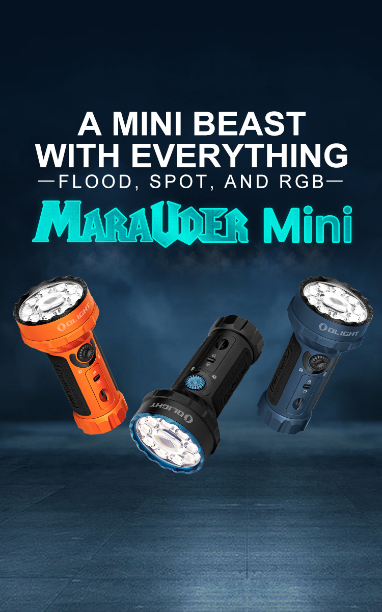 Marauder Mini 7000lm RGB Flashlight: Flood & Throw - Olight