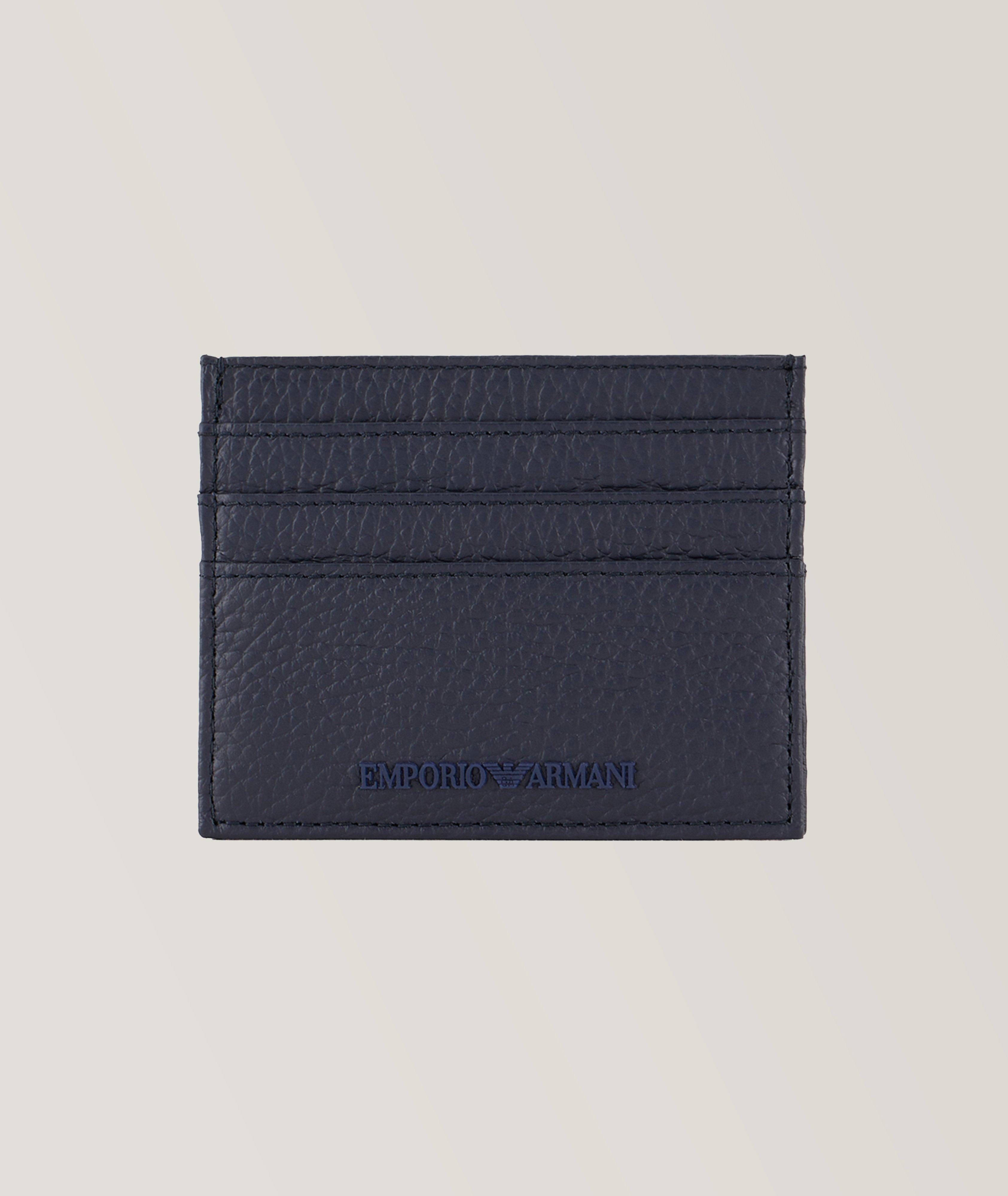 Emporio Armani 3D Logo Grained Leather Card Holder | Wallets