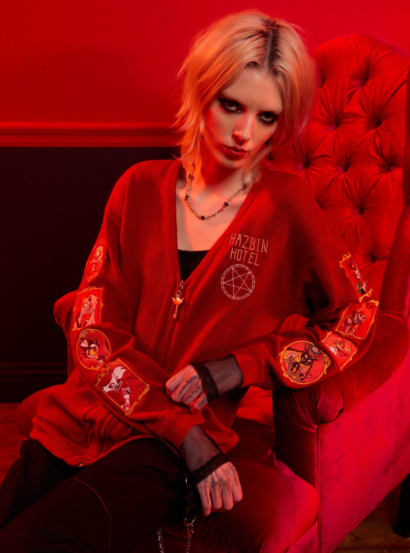 Hazbin Hotel Character Patch Girls Zipper Cardigan | Hot Topic