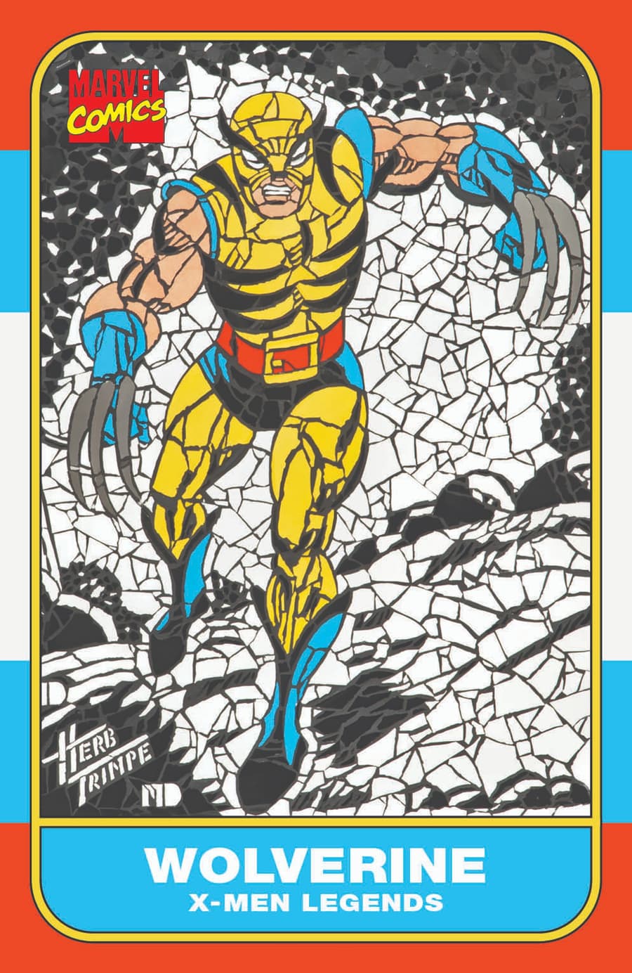 Wolverine Takes a Swing in Mosaic 'Rookie Card' Variant Cover | Marvel