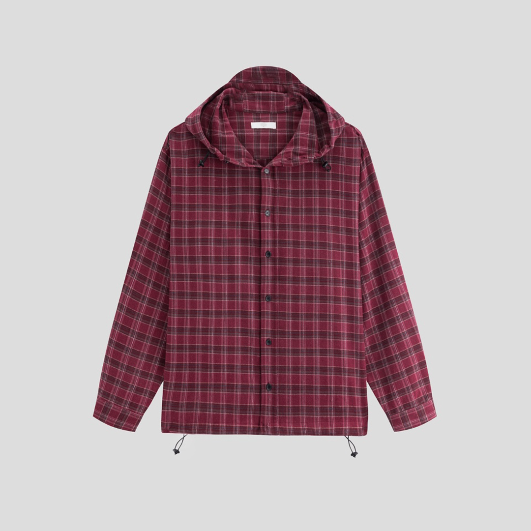 ストリングチェックフード付きシャツ | ファッション通販サイト NUGU