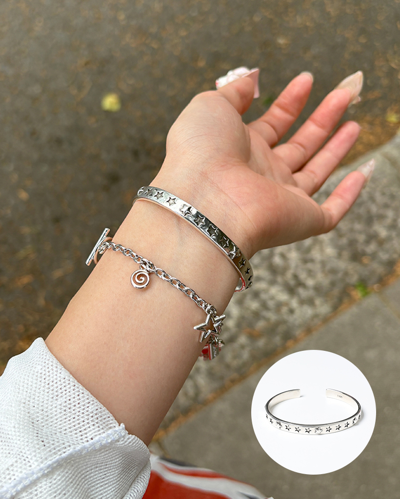 スターシルバーバングルブレスレット | ファッション通販サイト NUGU