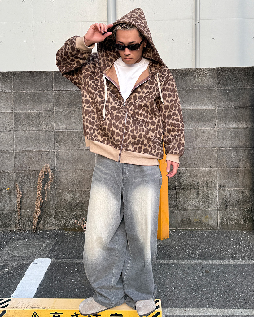 レオパードジップアップパーカー | ファッション通販サイト NUGU
