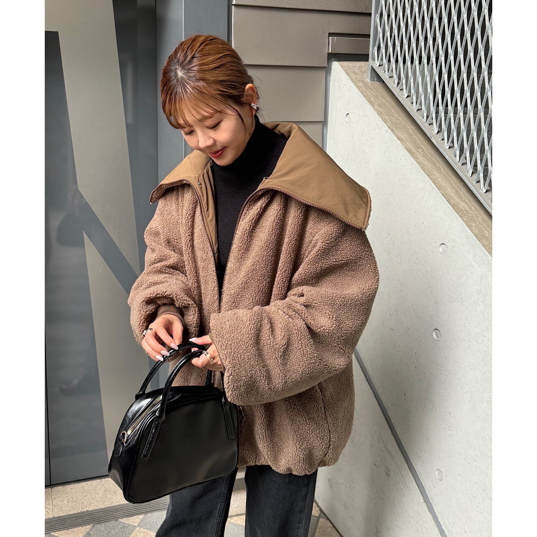 小顔見え/リバーシブル】ビッグカラーアウター≪インフルエンサー企画