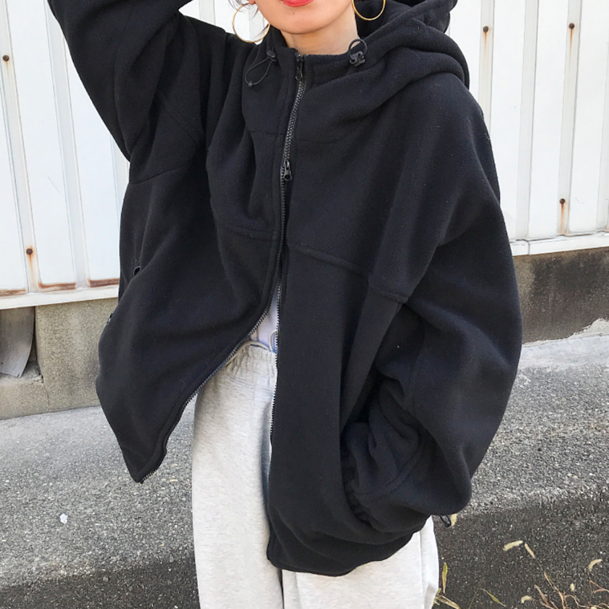 ユニセックス) フリースフードジャケット | ファッション通販サイト NUGU