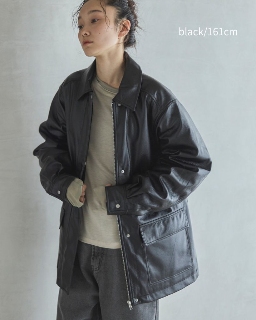 フェイクレザー中綿ブルゾン | ファッション通販サイト NUGU